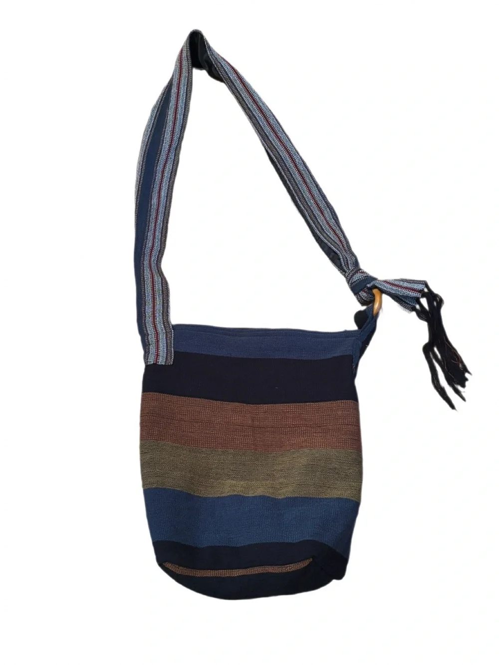 Hand-Woven Boho Striped Crossbody Sling Bag